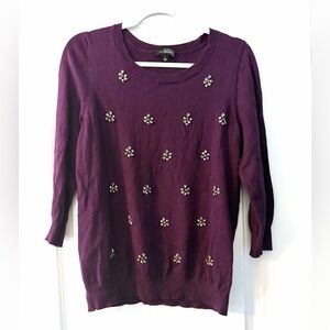The Limited Deep Purple Knit Top